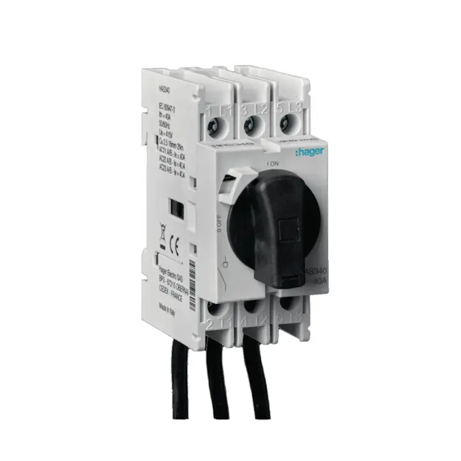 Huvudbrytare Hager 3-polig 2 Modulers Bredd