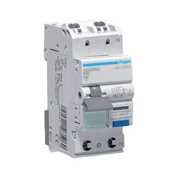 Personskyddsbrytare Hager 1-Polig + Nolla 6 kA C-Karakteristik 10 A 30 mA Typ A med QuickConnect