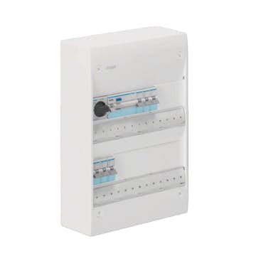 Plastkapsling Hager Gamma Förmonterad Bestyckad med HB, JFB, DVB