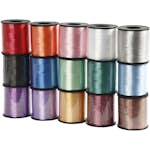 Presentsnören Creativ Company 10 mm Blank Mixade Färger 15x50 m/1 Förp