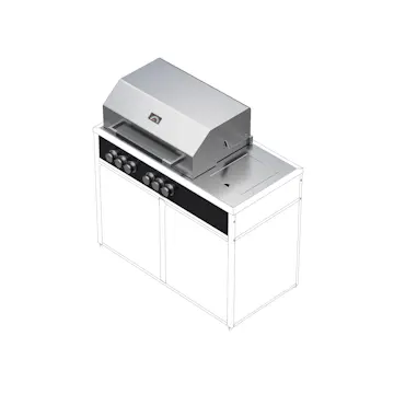 Gasolgrill Skotte Kitchen Rostfri 4 Brännare Till Utekök