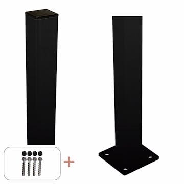 Stålstolpe PLUS Med Fot Svart