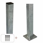 Stålstolpe PLUS Med Fot inkl. Stolpskydd/Bultar 4,5x4,5 cm