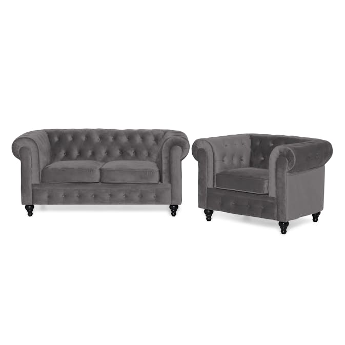 Soffgrupp Manor House Chesterfield Lyx 2-sits med Fåtölj