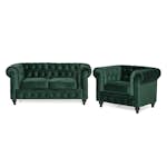 Soffgrupp Manor House Chesterfield Lyx 2-sits med Fåtölj