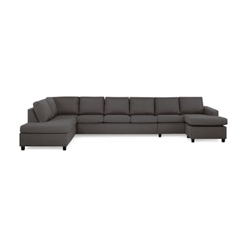 6-sitssoffa Basic Home Crazy U-formad med Divan och Schäslong XXL 407 cm