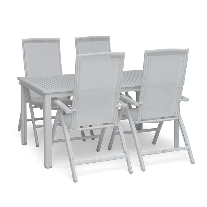 Trädgårdsmatgrupp Hillerstorp Nydala 96x150-200 cm med 4st Positionsstolar