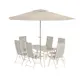 Matgrupp Venture Home Brekki Matbord med 6 stolar och Parasoll