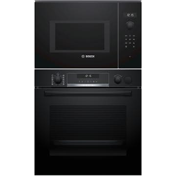 Ugn- och Mikropaket Bosch HRG578BB7 + BFL524MB0 Svart med WiFi och Pyrolytisk Rengöring