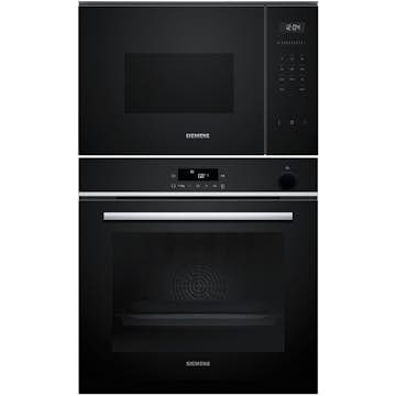 Ugn och Mikro Siemens iQ300 HR532GBS3 + iQ500 BF555LMB1 Med Ångfunktion och Air Fry