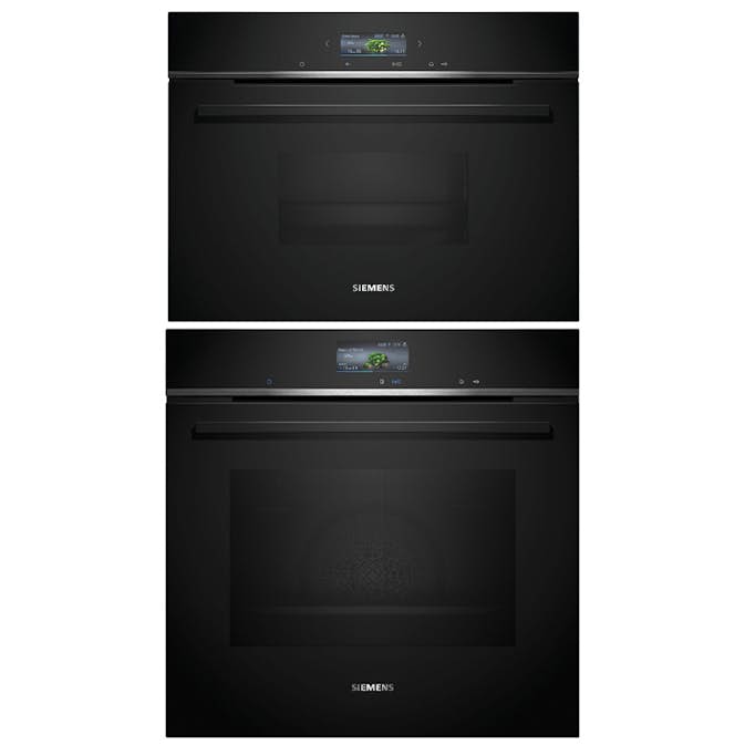 Ugn och Mikro Siemens iQ700 HB776G3B2S + CD714GXB1 Med WIFI och Ångfunktion Svart