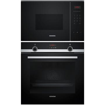 Ugn och Mikro Siemens iQ300 HQ574AER3 + BF523LMB1 Inbyggnadsugn Med Ångfunktion Svart