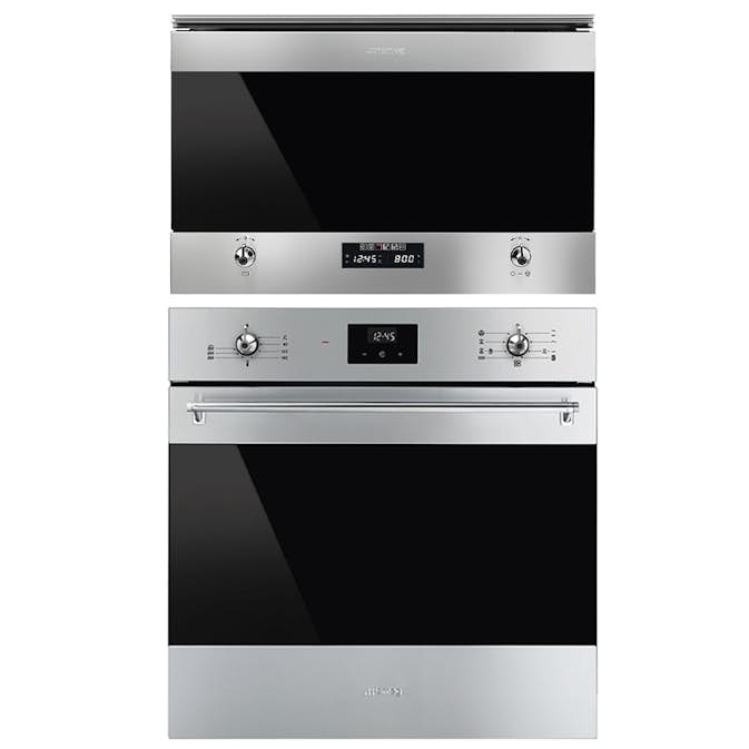 Ugn och Mikro Smeg SF6300TVX + MP322X1 Classic Rostfri Med Ångrengöring
