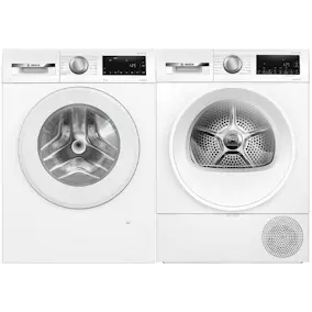 Tvättmaskin och Torktumlare Bosch Serie 6 WGG254ZASN + WQG2420ASN Vit