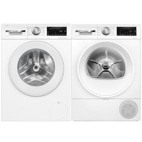 Tvättmaskin och Torktumlare BOSCH WGG254FLSN + WQG2420ASN Serie 6 Vit