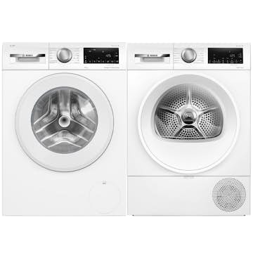 Tvättmaskin och Torktumlare BOSCH WGG254FLSN + WQG2420ASN Serie 6 Vit