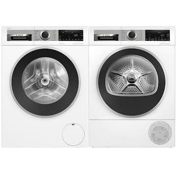 Tvättmaskin och Torktumlare BOSCH WGG244FTSN + WQG245DBSN Serie 6 Vit