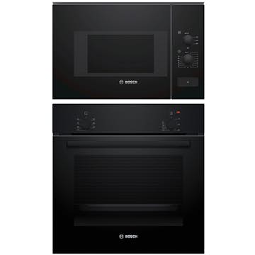 Ugn och Mikro BOSCH HBF010BA1 + BFL520MB0 Serie 2 & 4 Svart