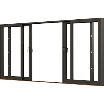 Parskjutdörr NorDan Svanenmärkt NTech Aluminium 4-Delad BlackLine Svart