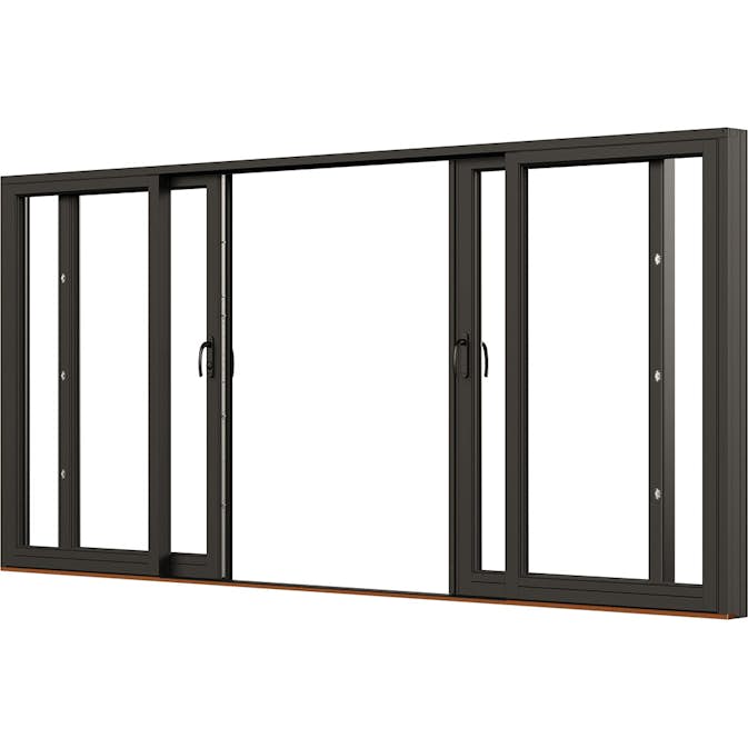 Parskjutdörr NorDan Svanenmärkt NTech Aluminium 4-Delad BlackLine Svart