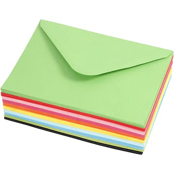 Kuvert Creativ Company Stl 11,5x16 cm Mixade Färger 10x10 St/1 Förp