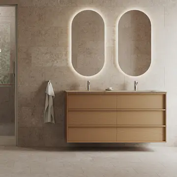 Tvättställsskåp INR Terra Carve Dubbel med 6 Lådor