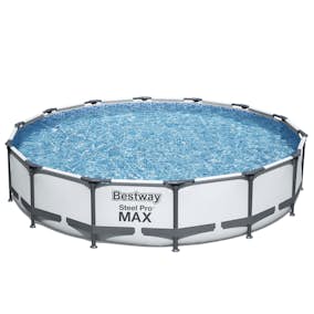 Poolpaket Bestway Steel Pro Max Ø4,3m Stålramspool Ovanmark med Filterpump