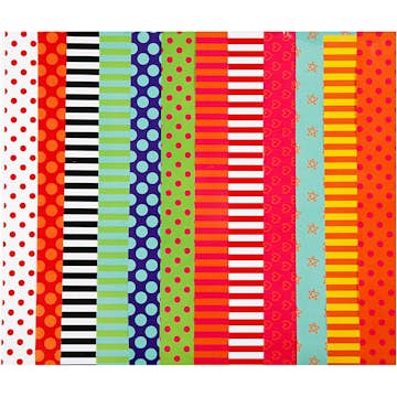 Glanspapper Creativ Company Mixade Färger Mönstrade 24x32 cm 50 Mix Ark/1 Förp