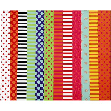 Glanspapper Creativ Company Mixade Färger Mönstrade 32x48 cm 100 Mix Ark/1 Förp