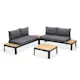 Loungegrupp LifestyleGarden Portals Modeluset 2x 2-sitssoffor + soffbord Svart