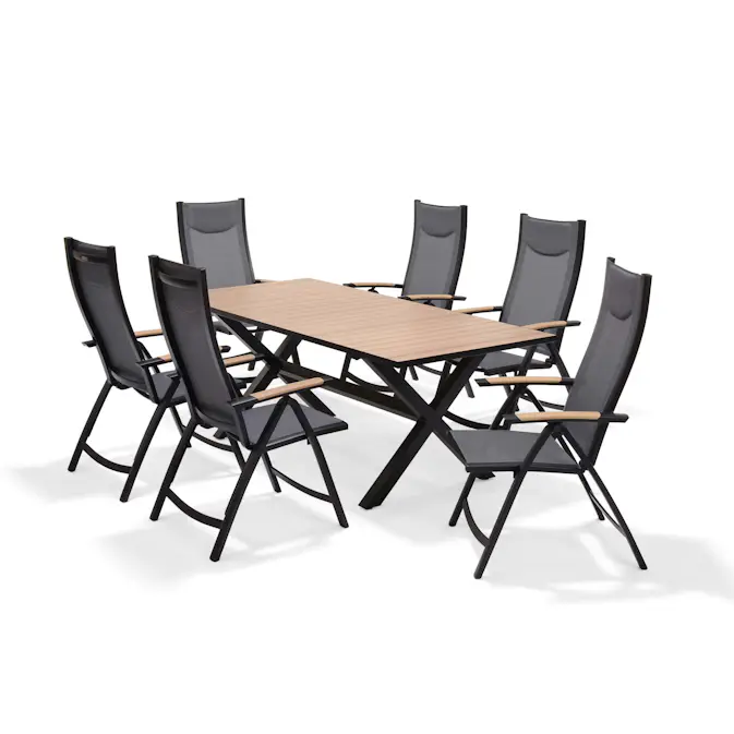 Matgrupp Utomhus LifestyleGarden Panama 200 cm 6 positionsstolar