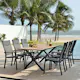Matgrupp Utomhus LifestyleGarden Panama 200 cm 6 stapelbara karmstolar