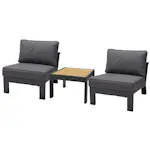 Matgrupp Utomhus LifestyleGarden PALAU 2x sidostolar + sidobord 60 cm
