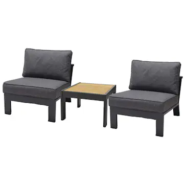 Matgrupp Utomhus LifestyleGarden PALAU 2x sidostolar + sidobord 60 cm