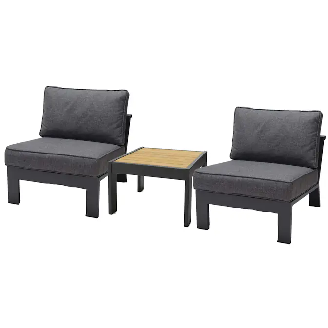 Matgrupp Utomhus LifestyleGarden PALAU 2x sidostolar + sidobord 60 cm