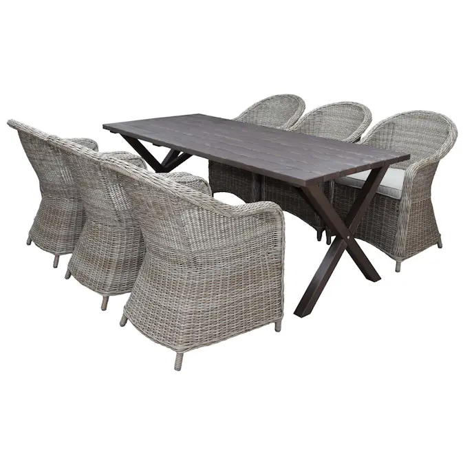 Matgrupp Utomhus Baltic Garden 190 cm bord & 6 Belize naturfärgade stolar