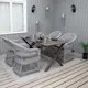Matgrupp Utomhus Baltic Garden 150 cm bord & 4 Merida grå stolar