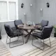 Matgrupp Utomhus Baltic Garden Ø 112 cm bord & 4 Levanto grå stolar