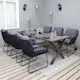 Matgrupp Utomhus Baltic Garden 190 cm bord och 6 Levanto grå stolar