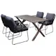 Matgrupp Utomhus Baltic Garden 150 cm bord och 4 Levanto grå stolar