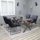 Matgrupp Utomhus Baltic Garden 150 cm bord och 4 Levanto grå stolar