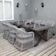 Matgrupp Utomhus Baltic Garden 220 cm bord och 6 Merida grå stolar