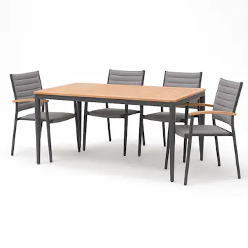 Matgrupp Utomhus LifestyleGarden TOPAZ 144 cm 4 karmstolar