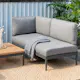 Loungegrupp LifestyleGarden TOPAZ vänster/höger 2-sitssoffa x 2 + soffbord 73 cm