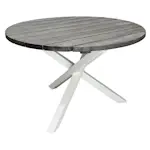 Trädgårdsbord Baltic Garden Scottsdale Round Shabby Chic grå med vita ben, Ø 112 cm