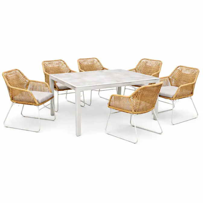 Matgrupp Utomhus Baltic Garden Palermo matgrupp 200 med 4 Seville karmstolar