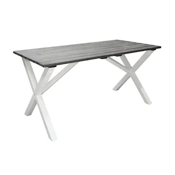 Trädgårdsbord Baltic Garden Scottsdale rektangulär Shabby Chic grå med vita ben, 150 cm