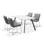 Matgrupp Utomhus LifestyleGarden OPAL 160 & 4 fåtöljer