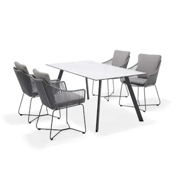 Matgrupp Utomhus LifestyleGarden OPAL 160 & 4 fåtöljer