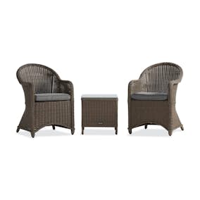 Cafégrupp deNoord Marcus Caféset med 2 Light Fåtöljer i Konstrotting m Dyna